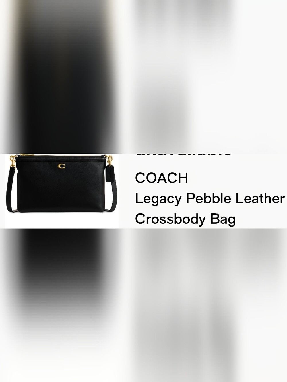 Coach Black Pebble Leather Crossbody with Gold Hardware